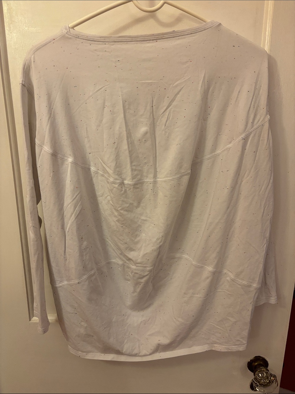 Lululemon Long Sleeve White Speckled Crewneck Shirt